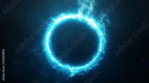 Ethereal Blue Energy Circle on Dark Background