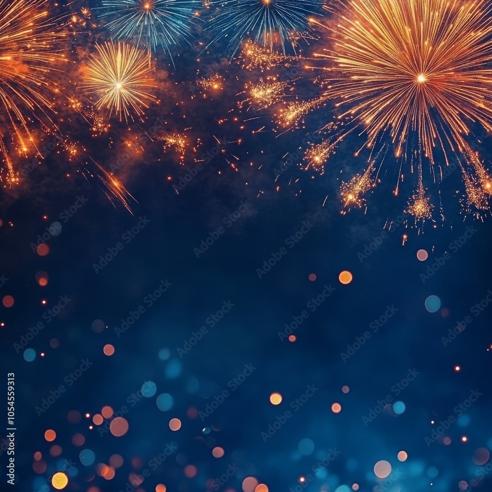 Fototapeta premium Stunning Fireworks Burst: Illuminate the Night