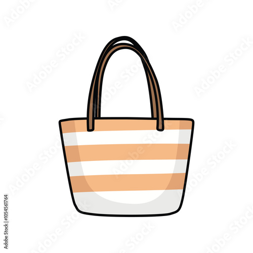 Elegant Handbag Clip Art for Fashionable Design Projects: A refined, chic handbag illustration with graceful curves and sophisticated detailing, ideal for upscale fashion designs.