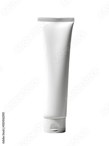 Minimalist blank tube isolated on a transparent or white background.