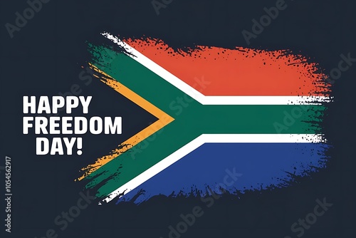 Celebrating South Africa’s Freedom Day with Vibrant Flag Illustration