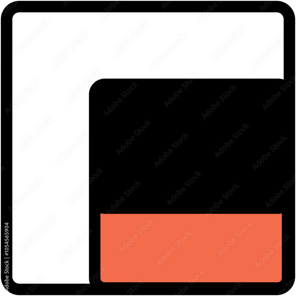 Black, white and orange square, useful for icons, patterns, motifs, cards and abstract art posters Black, white and orange square, useful for icons, patterns, motifs, cards and abstract art posters