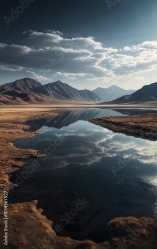 Untamed nature where tundra meets the lake"