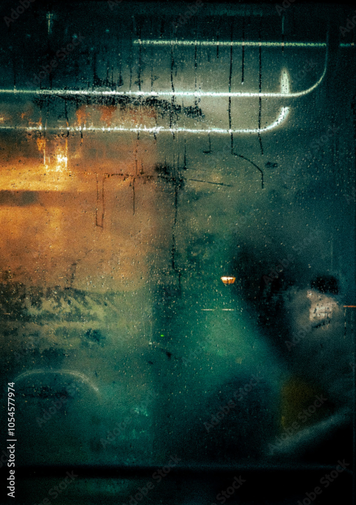 Obraz premium Raindrops in Abus window