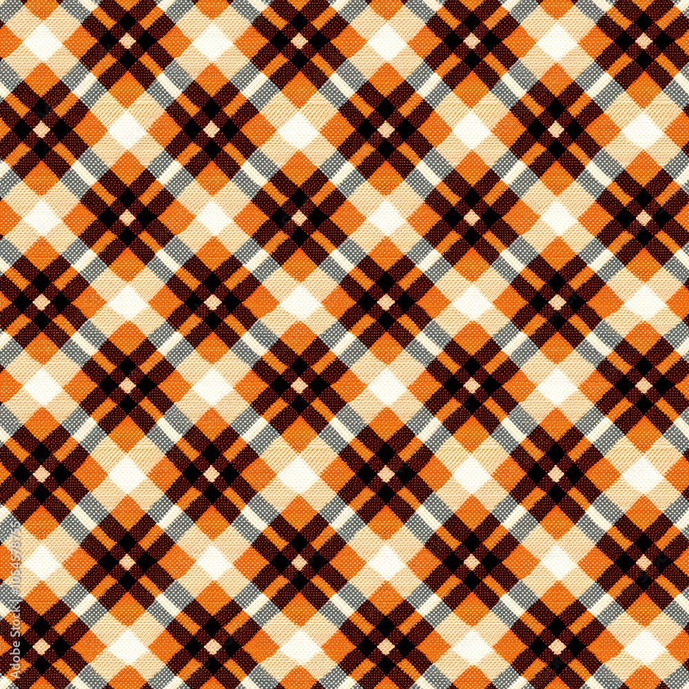 Seamless Fall Plaid Pattern – Warm Autumn Tartan Fabric Design