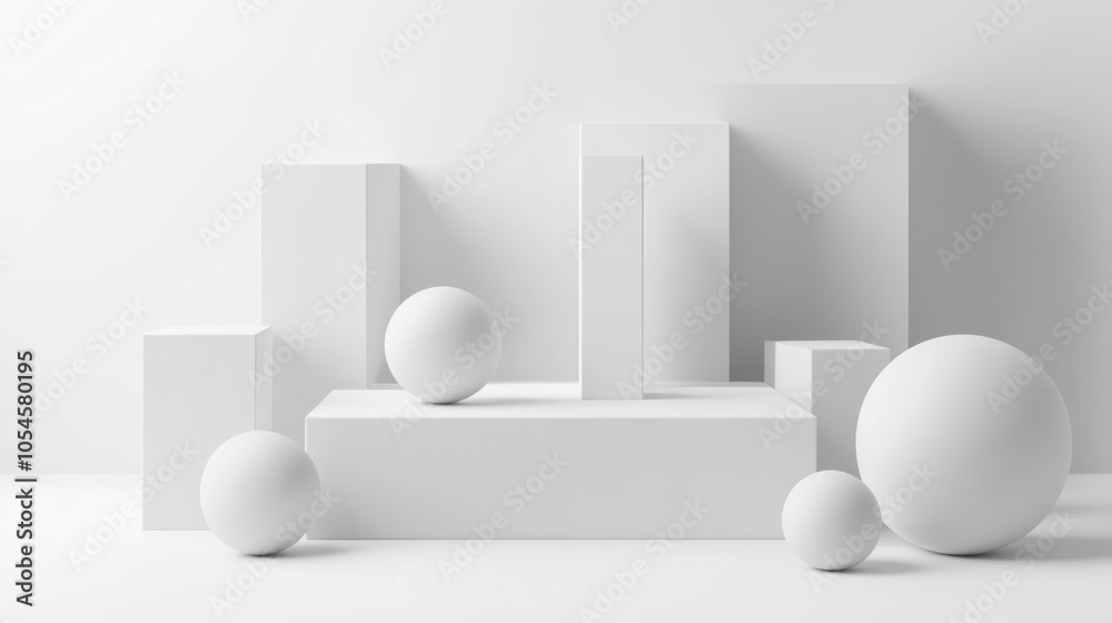 Abstract Minimalist White Geometric Shapes Abstract Minimalist White Geometric Shapes