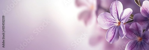 Abstract background featuring smooth gradient shades of purple with lavender flowers, symbolizing creativity and inspiration