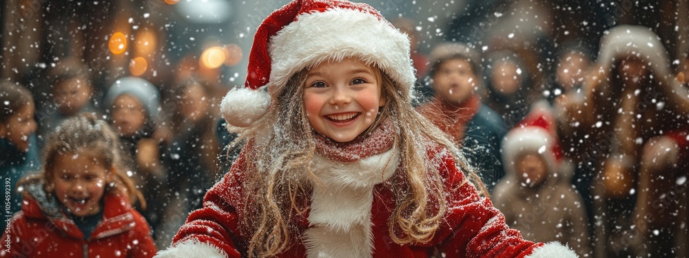 Festive charm: the girl in the santa claus costume, embodying holiday spirit with a playful twist, dressed in red and white attire, spreading cheer and warmth during the season of giving Festive charm: the girl in the santa claus costume, embodying holiday spirit with a playful twist, dressed in red and white attire, spreading cheer and warmth during the season of giving