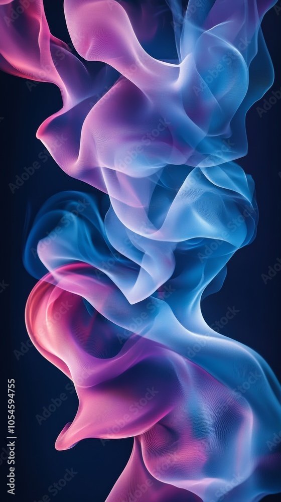 Colorful abstract smoke on dark background, artistic flow. Contemporary digital art concept Colorful abstract smoke on dark background, artistic flow. Contemporary digital art concept