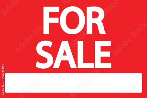 For sale red sign with empty text space vector