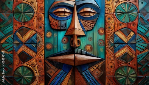 Tribal mask landscape collection 2/7
