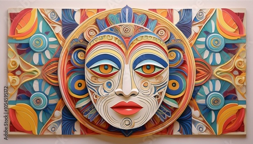 Tribal mask landscape collection 1/7