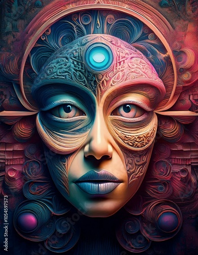 Tribal mask portrait collection 2/4