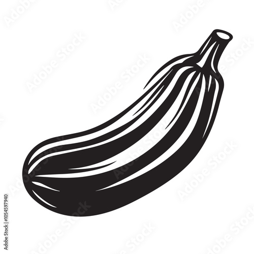 Zucchini in cartoon, doodle style . Image for t-shirt, web, mobile apps and ui. Isolated 2d vector illustration in logo, icon, sketch style, Eps 10, black and white. AI Generative