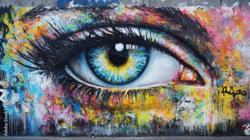 Vibrant Eye Graffiti Art