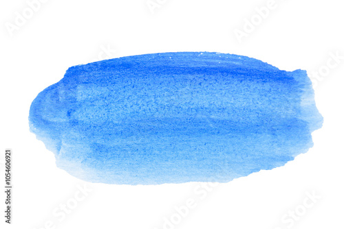 Sky blue, light blue watercolor hand drawn texture with brush strokes isolated on white background with clipping path...