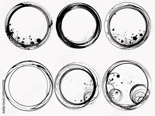 Set of grunge circles background, grunge round shapes