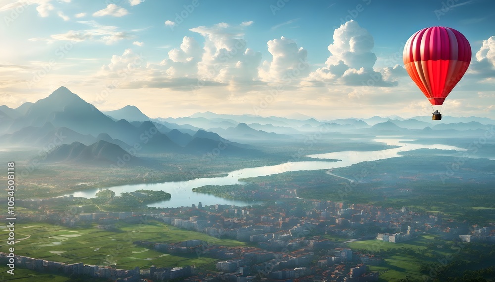 Vibrant kite soaring through a clear blue sky