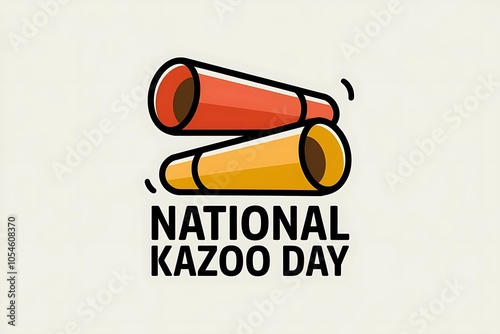 National Kazoo Day Celebration Graphic with Cheerful Music Notes and Banner photo