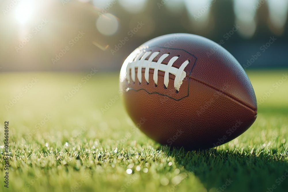 American Football Ball. Selective Focus Background with Copy Space American Football Ball. Selective Focus Background with Copy Space