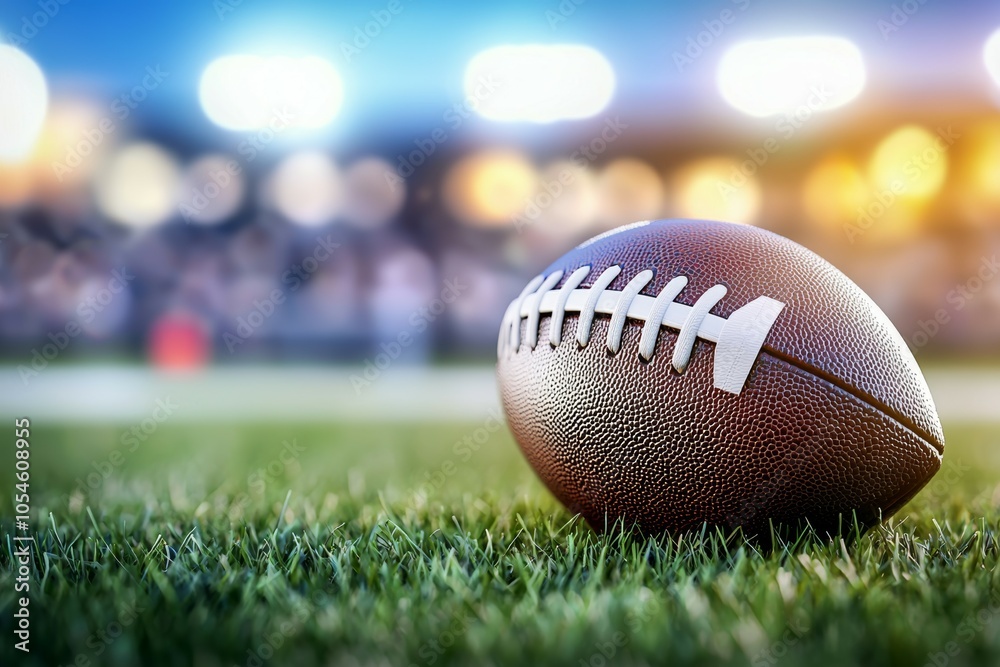 American Football Ball. Selective Focus Background with Copy Space American Football Ball. Selective Focus Background with Copy Space
