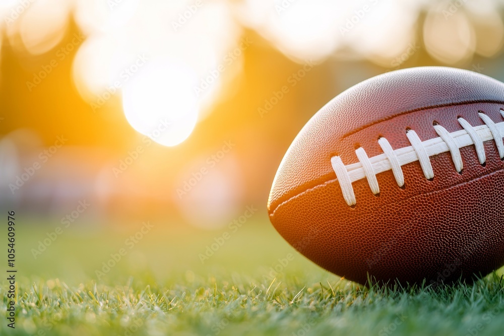 American Football Ball. Selective Focus Background with Copy Space American Football Ball. Selective Focus Background with Copy Space