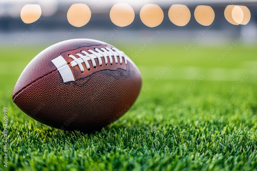 American Football Ball. Selective Focus Background with Copy Space American Football Ball. Selective Focus Background with Copy Space