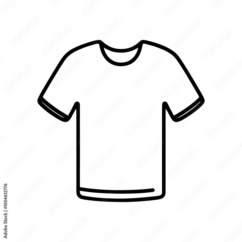 Simple line art vector icon of a t shirt, perfect for representing clothing, fashion, or style Simple line art vector icon of a t shirt, perfect for representing clothing, fashion, or style