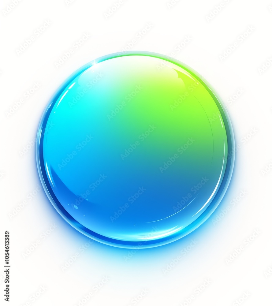 A round shape featuring a gradient color transition from light blue to green, set against a clean white background. A round shape featuring a gradient color transition from light blue to green, set against a clean white background.