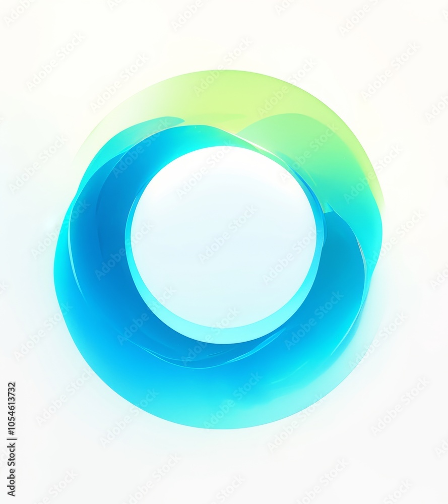 A round shape featuring a gradient color transition from light blue to green, set against a clean white background. A round shape featuring a gradient color transition from light blue to green, set against a clean white background.