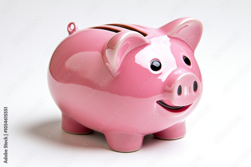 a 2D cartoon illustration of a smiling piggy bank saving and investment white background a 2D cartoon illustration of a smiling piggy bank saving and investment white background
