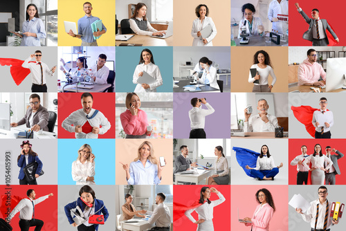 Big collage of different bu...