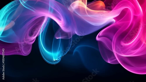 Abstract blue and pink smoke swirling against a dark background