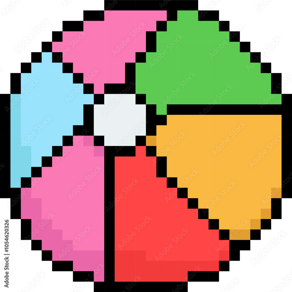 Fototapeta premium Pixel Art Beach Ball