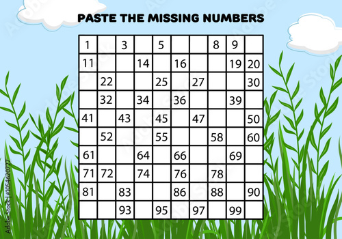 Paste the missing numbers education preschool worksheets for kids