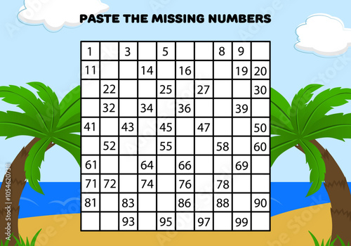 Paste the missing numbers education preschool worksheets for kids