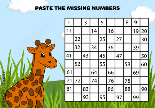 Paste the missing numbers education preschool worksheets for kids