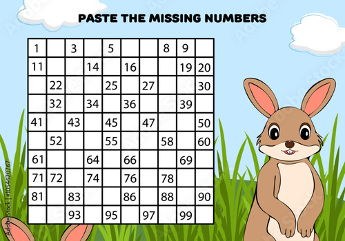 Paste the missing numbers education preschool worksheets for kids