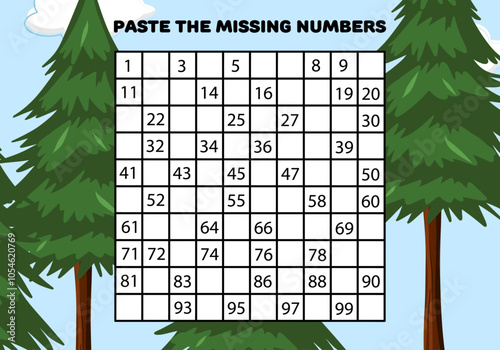 Paste the missing numbers education preschool worksheets for kids