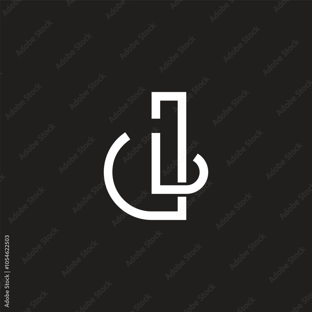 letter dl overlap thin line logo vector letter dl overlap thin line logo vector