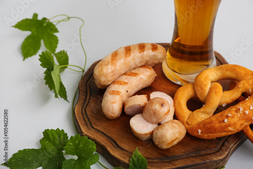 Grilled sausages, pretzels,...