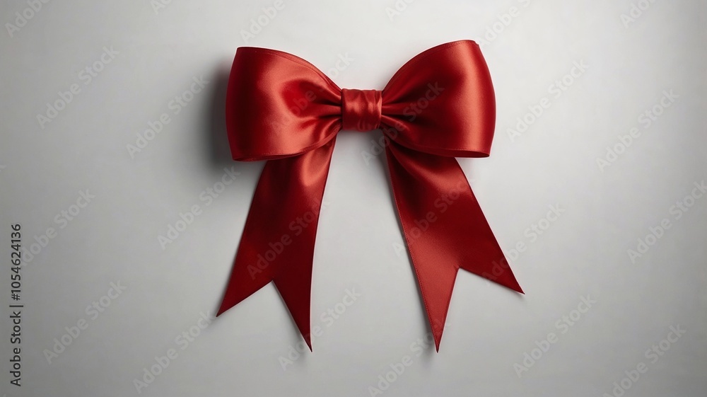 Red Bow with Satin Finish - AI Illustrated Red Bow with Satin Finish - AI Illustrated