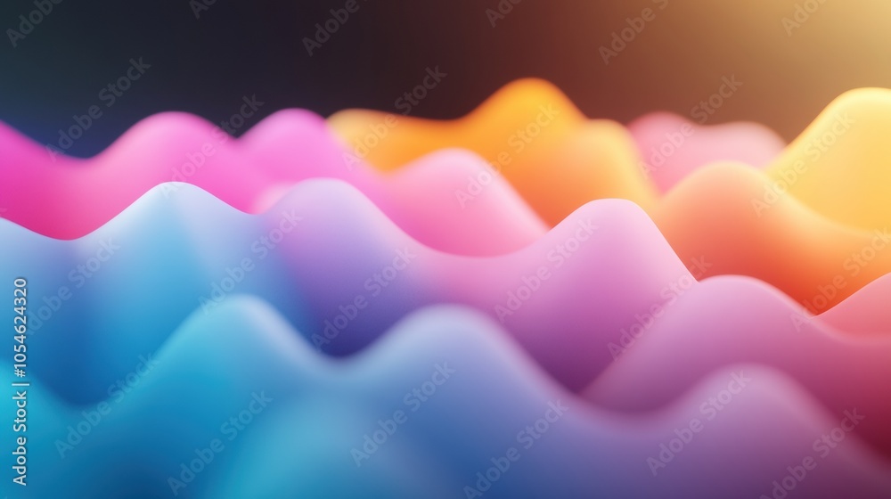 Fototapeta premium Colorful abstract waves create a vibrant and dynamic visual effect, AI