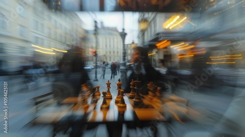 Wallpaper Mural An outoffocus game of chess with the blurred players reminiscent of a painting. Torontodigital.ca