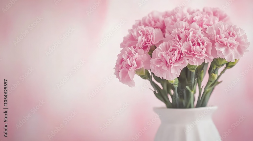 Soft Pink Carnations in Elegant Vase Display Soft Pink Carnations in Elegant Vase Display
