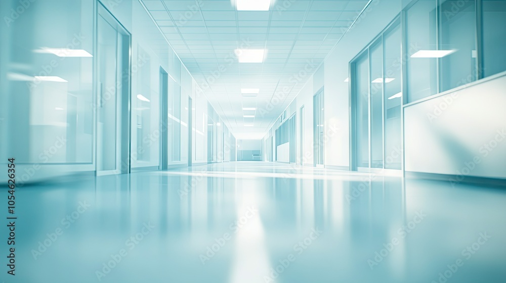 Bright and Modern Hospital Corridor Interior