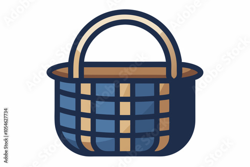 wicker bag on vector art illustratio photo