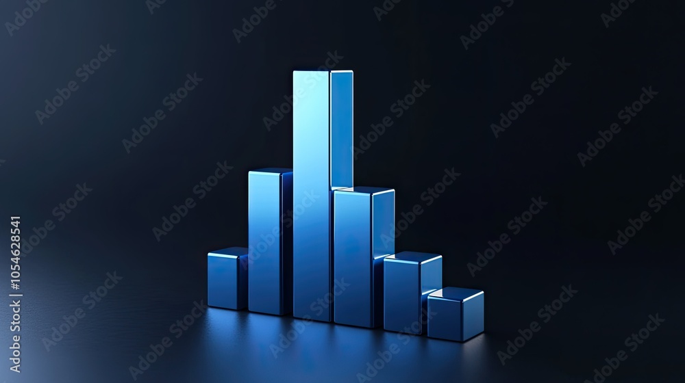 Modern Blue Bars on Dark Background for Data Visualization Modern Blue Bars on Dark Background for Data Visualization