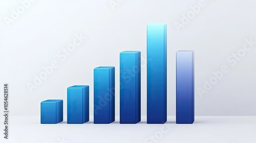 Free Download Blue Bar Graph Representing Growth and Progression - GFXLoad
