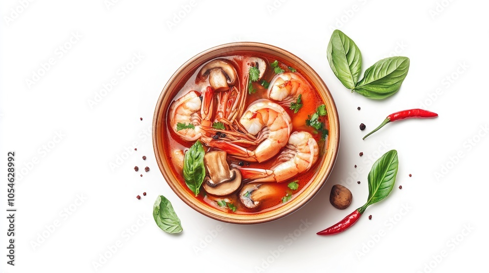 Delicious Shrimp Curry in a Bowl with Fresh Ingredients Delicious Shrimp Curry in a Bowl with Fresh Ingredients